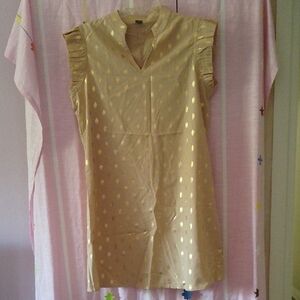 SHEIN Beige Dress with Gold Accents